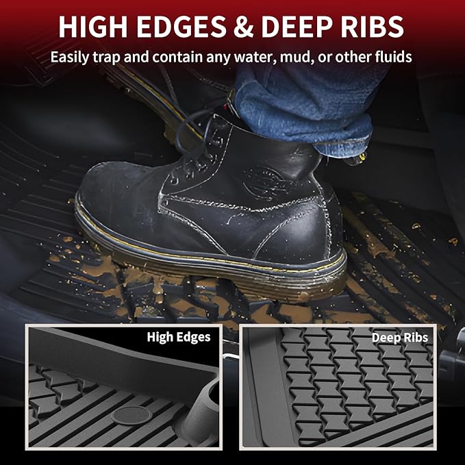 LASFIT Floor Mats Fit for Lexus 2026 2025 2024 2023 2022 NX/NX250/NX350 (Not for Hybrid), All Weather Car Mats for Lexus NX 250/NX 350/NX 350 F Sport TPE Heavy Duty Floor Liners,Front & Rear Rows