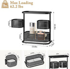 3 Tier Bathroom Counter Organizer, Rotating Countertop Vanity Storage Cabinet with Standing Shelf, Cosmetic Holder for Skinca