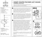 KV Lazy Susan Kidney Shaped 2 Polymer Shelves 24" (Set) White