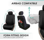 FH GRO Car Seat Covers PU Leather 3 Row 8 Seater Car Seat Covers, Airbag Compatible and Split Bench - Fit Most Car, Truck, SU