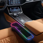 LED Car Seat Gap Filler Organizer Car Gap Filler with 10 Light Music Rhythm Modes USB and Type-C Charger Fit for iPhone Android (2 Pack)