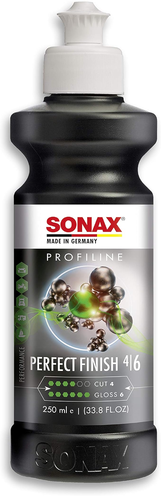 SONAX Perfect Finish 250ml | Scratch and Swirl Remover Polish | Machine Polish | Paint Correction Polish | High Gloss | Black Paint Polish | No Fillers Paint Correction | 8.45 fl. Oz