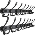Dseap Coat Rack Wall Mount - 29.5” Long 8-Tri-Hooks Heavy Duty Coat Hanger Rail Wall Hooks for Hanging Coats Hats Clothing Cl