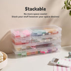novelinks Plastic Clear Storage Containers for Organizing, Craft Storage Organizers and Stackable Storage Bins with Lids for 