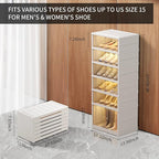 CIMLORD 6-Tier Foldable Shoe Rack Organizer for Closet 12Pairs Plastic Shoe Shelf Collapsible Shoes Storage Box Clear Shoe Bo
