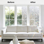 Donox Window Privacy Film, Frosted Stained Glass Pattern Decorative Window Films, Static Cling Sun Blocking & Glare Blocker Stickers for Home Heat Control Non-Adhesive, Tulip 29.5 Inch x 13.1 Feet