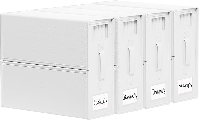 SheetCube Bed Sheet Organizers and Storage 4 Pack, Foldable Linen Closet Organizer with Window and Label, Bedding Folder Stor
