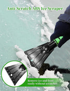 HEEYA Ice Scraper and Brush for Car, Extendable Snow Brush and Ice Scraper for Car Windshield Window, Car Snow Scraper and Brush with Foam Grip for SUV Truck Automobile Vehicle - Green