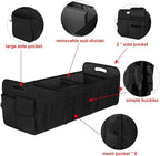 Femuar Large Capacity Trunk Organizer, Waterproof Car Accessory, Non-Slip, Foldable, Suitable for All Vehicles, Black