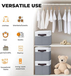 Extra Large Storage Baskets with Lids 8 Pack, 33 QT Blanket Basket for Organizing/ Stackable Decorative Closet Organizers and