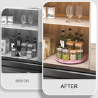 12 Oak Wood Bathroom Tray for Counter, Vanity Tray for Perfume Lotion Candle Makeup Jewelry Sink Soap Holder Turntable