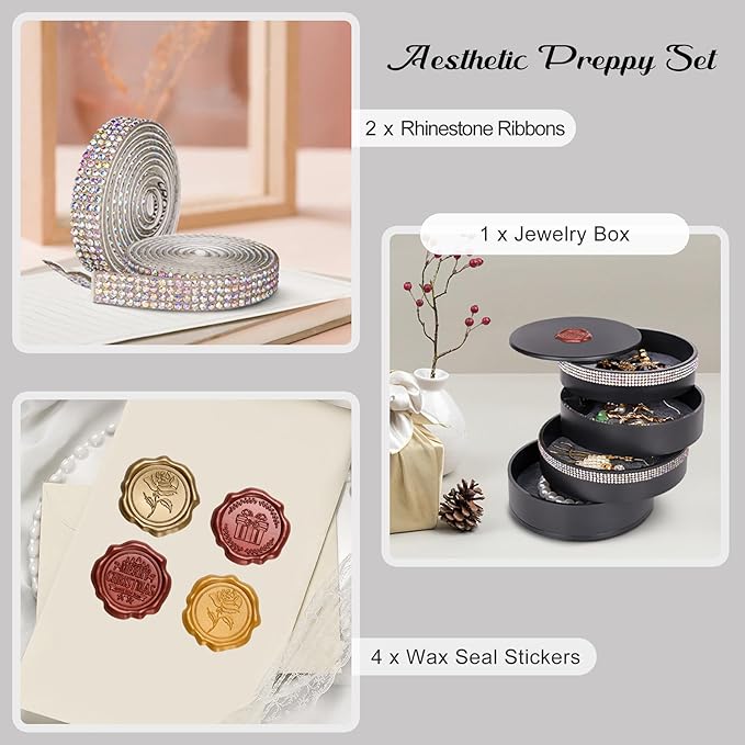 CONBOLA Jewelry Holder Organizer, Christmas Gifts Ideas for Women, Small Jewelry Storage Box Earring Holder, 5-Layer Rotating