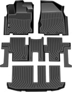 VIWIK Floor Mats Fit for Nissan Pathfinder 7 Seat 2013-2020 / QX60/ 2013 JX35 2014-2020, Car Mats All Weather Custom Floor Liners Full Set Include 1st 2nd 3rd Row, Automotive Floor Mats TPE Black
