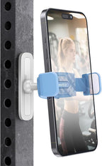 APPS2Car Gym Magnetic Phone Holder, 360 Adjustable, Compatible with 4.7-6.5" Smartphones, Alloy Base and Joint, Gym Accessories for Women, Blue