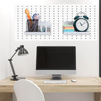 Therwen 4 Pack Magnetic Pegboard Shelves Wall Organizer Metal Pegboard Shelf Steel Tray Accessories Organizing Tools for Craf