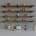 Industrial Pipe Wall Wood Shelves,Real Wooden Shelves 60" in Special Brown Color with 11.8" Extra Width, Modern Floating Shev