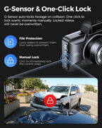 AZDOME M01 Max UHD 4K Dash Cam Front and Rear, Built-in Wi-Fi, Free 64GB Card, App Control, 4K+1080 Dash Camera for Car, Buil