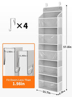 JARLINK 2 Pack Toy Stuffed Animal Storage, Over The Door Organizer W/Clear View Windows, 44lb Load, Baby Toy Storage Organize