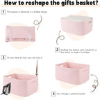 OIAHOMY Storage Basket for Shelves, Closet Cube Storage Bins Baskets for Clothes Blanket Towels, Baby Nursery, Toy Baskets Bo