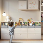DIMJ Storage Bins for Closet, Trapezoid Storage Bins with Front Handle, Fabric Storage Baskets for Shelves, Line Closet Organ