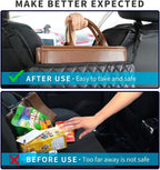 Car Handbag Holder Between Seat Durable Leather Seat Back Organizer Pet & Kids Driver Storage Netting Pouch Driver Storage Netting Pouch (Upgraded Black B)