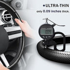 Carbon Fiber Steering Wheel Cover for Ford Mustang 2005-2023, 3 Piece Clip on Set,Carbon Fiber Wrap Anti-Slip Segmented Design,Car Steering Wheel Cover for Men Women（Matte Black