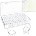 Bead Organizer Box, 60 Pack Small Clear Storage Boxes with Labels, Large Travel Craft Case with Handle, Mini Plastic Containe