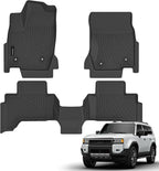 AUXKO- All Weather Floor Mats Fits for 2026 2025 2024 Toyota Land Cruiser Prado & Lexus GX550(5&6 Seat Not 7) TPE Liner Accessoires Odorless Anti-Slip Black