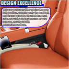2PCS Car Seat Gap Filler Organizer, No-Drop Seat Gap Storage Box Inserts with Phone Holder, Storage Plug Stopper Fill Gap Between Seat and Console, Universal Car Accessories for SUV Truck (Beige)