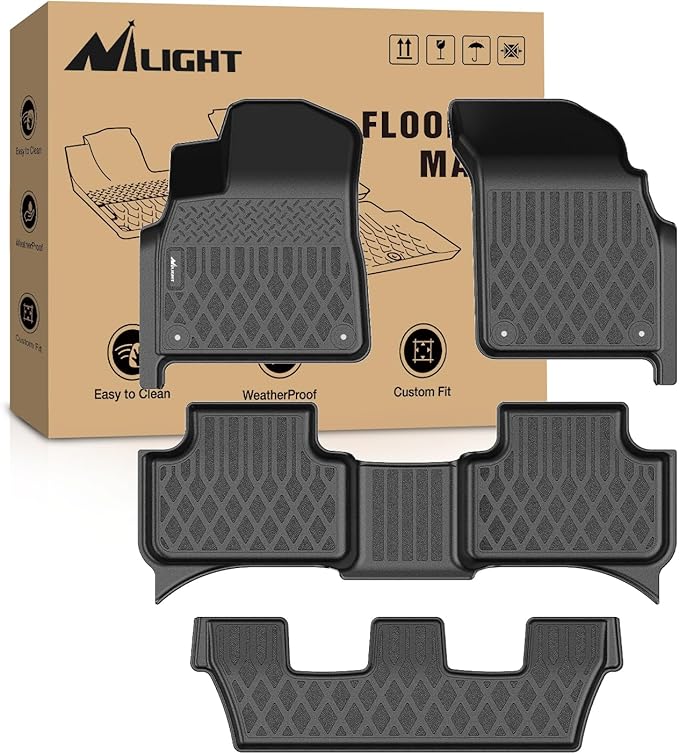 Nilight TPE Floor Mats for Audi Q7 SQ7 2017-2026,Audi Q8 2019 2020 2021 2022 2023 2024 2025 2026 All Weather Custom Fit Heavy Duty Floor Liners