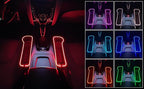 7 Color Led Car Seat Gap Organizer with 56W Fast Charger Car Console Organizer with Cup Holder Front Seat Gap Filler with USB Between Seat Cup Holder fit for Android iPhone (Black)