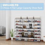 SMILHELTD Large Shoe Rack 8 Tier 64 Pairs for Entryway, Heavy Duty Storage Shelves Unit with Customizable Height for Boots, S