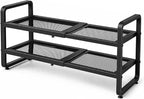 SNTD Shoe Rack - Expandable Shoe Organizer for Closet, Adjustable Metal Shoe Shelf Storage, Stackable Long Shoe Stand Holder 