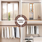 Closet Rod - Closet Rods for Hanging Clothes, 17 to 53 inch Adjustable Closet Hanging Rod, Heavy Duty Clothes Rod Clothing Ba