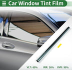 Motoforti Universal Car Window Tint Film Privacy Film 14.76 ft x 23.62 Inch Carbon 2PLY PET Sky Blue 1 Pc VLT 60% IRR 26% URV 99%