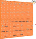 TORACK Metal Pegboard Wall Organizer 24" x 24" or 12" x 48", 70 PCS Tools Storage Pegboard for Garage, Modular Pegboard, Tool