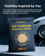 wisedry 4 x 500 Gram See-Through Silica Gel Packets, Color-Indicating Desiccant Packs for Storage, Reusable Safe