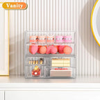 ARSTPEOE Acrylic Organizer with 6 Drawers, Bathroom Counter Organizer, Makeup Desk Organizers, Office Supplies, Storage Drawe