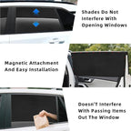 ZATOOTO Car Window Shades for Toyota 4Runner 2017-2024, Custom Fit Suede Car Window Covers for 100% UV & Privacy Protection, Heat Insulation, 4 Packs Side Window Sun Shade for Family Travel, Baby, Pet