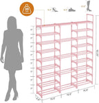WOWLIVE 9 Tiers Shoe Rack Shoe Storage Shoe Organizer 50-55 Pairs Shoe Tower Unit Shelf Durable Metal Pipes with Plastic Conn