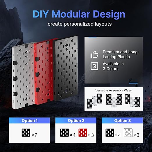 PEGZONE Controller and Headphone Holder Wall Mount, Modular Gaming Pegboard with Accessories, Controller Stand for Xbox PS5 P