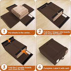 StorageTastic 4 Pack Bed Sheet Closet Organizers and Storage,Sturdy Foldable Storage Containers with Window and Label,Storage