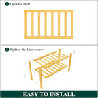 Smiry Shoe Rack, 2 Tier Small Bamboo Shoe Organizer, Stackable Free Standing Wooden Shoe Storage Shelf for Closet, Entryway, 