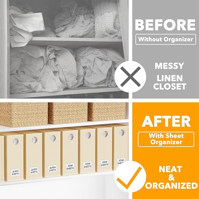 SpaceAid 8 Pack Bed Sheet Organizers and Storage, and 2 Pack 10" High Under Bed Storage Containers