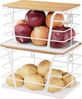TIDIIABODE 2 Pack Kitchen Organization for Onions,Potatoes - Fruit Basket for Kitchen Counter & Storage Basket,Stackable Stor