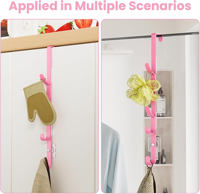 Over The Door Hooks, Metal Door Hooks for Hanging, Over The Door Purse Organizer for Coat Hanger, Back of Shower Door for Han