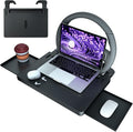 Extendable Steering Wheel Tray Desk for Laptop & Tablet, Adjustable Car Dining Table with Locking Clip Support, Portable Wheel Desk for Eating, Working, Travel
