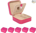 KElofoN Jewelry Case and Box - Small Travel Jewelry Organizer for Girls & Women with Mirror (Rosy-5)