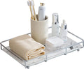 Dobbyby Vanity Tray Makeup Organizer Cosmetics Storage Bathroom Skincare Organizer Countertop Display Rack in Dresser Stainle