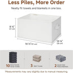 StorageWorks Collapsible Shelf Baskets, Storage Bins for Clothes, Closet Organization and Storage, White, 3-Pack, Large